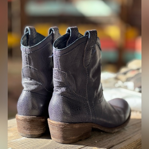 FRYE Carson Cobalt Blue Shorty cowboy boots Cowgirl Booties Size 6 B Western - Picture 5 of 15